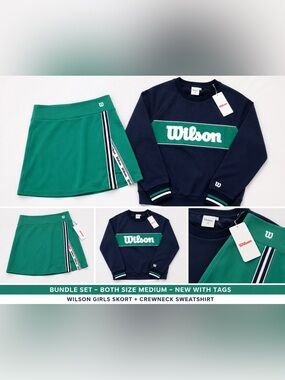 NWT Wilson Girls Matching Set Sizw M-skort + Crewneck Outfit
